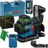 BOSCH GLL 80-33 G + LB 10 + DK 20 + LR 7 Nivela laser cu linii verzi (30 m) + Receptor + Suport + Clema + Acumulator 3.7V, 3Ah + Valiza