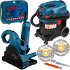 BOSCH GNF 35 CA Masina de frezat caneluri in zidarie 1400 W + GAS 35 L SFC+ Aspirator universal + 2 Discuri diamantate 150 mm universale