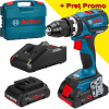 BOSCH GSB 18V-EC Masina de gaurit cu percutie brushless cu 2 acumulatori Li-Ion, 4Ah ProCore, 60Nm + Valiza