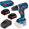 BOSCH GSB 18V-60 C Masina de gaurit cu percutie brushless, Li-Ion, 60Nm + Set 2 acumulatori 5Ah CoolPack + Incarcator + L-BOXX