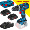 BOSCH GSB 18V-60 C Masina de gaurit cu percutie brushless, Li-Ion, 60Nm + Set 2 acumulatori 4Ah ProCore + Incarcator + L-BOXX