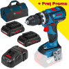 BOSCH GSB 18V-60 C Masina de gaurit cu percutie brushless, Li-Ion, 60Nm + Set 2 acumulatori 4Ah ProCore + Incarcator + Geanta textil mediu