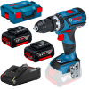 BOSCH GSB 18V-60 C Masina de gaurit cu percutie brushless, Li-Ion, 60Nm + Set 2 acumulatori 4Ah CoolPack + Incarcator + L-BOXX