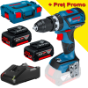 BOSCH GSB 18V-60 C Masina de gaurit cu percutie brushless, Li-Ion, 60Nm + Set 2 acumulatori 4Ah CoolPack + Incarcator + L-BOXX