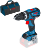 BOSCH GSB 18V-60 C (SOLO) Masina de gaurit cu percutie brushless, Li-Ion, 60Nm, fara acumulator in set + Geanta textil mediu Bosch Professional (lungime: 45 cm)