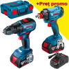 BOSCH GSR 18V-50 Masina de gaurit si insurubat brushless cu 2 acumulatori Li-Ion, 4Ah CoolPack, 50Nm, cu incarcator rapid de 4Ah GAL18V-40 + GDX 180-LI Masina de insurubat cu impact, 180Nm + L-BOXX