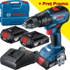 BOSCH GSB 18V-50 Masina de gaurit cu percutie brushless cu 3 acumulatori Li-Ion, 2Ah, 50Nm, cu incarcator de 2Ah GAL18V-20 in Valiza L-CASE