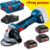 BOSCH  GWS 180-LI Polizor unghiular brushless Li-Ion, diametru disc 125 mm +  Set 3 acumulatori Li-Ion, 18V, 5Ah + Incarcator + L-BOXX 136