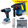 BOSCH Kit 2 scule 18V GSR 18V-65 + GBH 18V-22 + Set 45 biti + Set 3 burghie SDS-plus