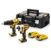 DEWALT Kit 2 scule 18V Masina de gaurit si insurubat cu percutie (DCD778) Li-Ion, 18V, 65 Nm + Masina de insurubat cu impact (DCF787) Li-Ion, 18V, 170 Nm + 2x acumulatori Li-Ion, 18V, 2Ah + Incarcator + Valiza
