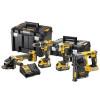 DEWALT Kit 4 Scule 18V Surubelnita cu impact Li-Ion, 205 Nm, brushless (DCF887N) + Polizor unghiular Li-Ion, brushless, Ø125 mm (DCG405N) + Ciocan Rotopercutor Li-ion, brushless, 2.1 J (DCH273N) + Masina de gaurit cu percutie, Li-Ion, 70Nm, brushless (DCD796N) + 3x acumulatori 