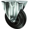CROMWELL  Cauciuc negru, miez de plastic FIXED PLATE 100 mm RUBBERTYRE; POLY' CENTRE