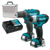 MAKITA CLX224X Kit 2 scule 12V (DF333DZ + TD110DZ cu 2 acumulatori Li-Ion, de 1.5 Ah) + Geanta aluminiu