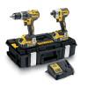 DEWALT Kit 2 scule 18V Surubelnita cu impact Li-Ion, 205Nm, brushless (DCF887N) + Masina de gaurit cu percutie, Li-Ion, 70Nm, brushless (DCD796N) + 2x acumulatori Li-Ion, 18V, 5Ah + Incarcator + Valiza