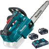 MAKITA DUC256PT2 Ferastrau cu lant brushless, cu 2 acumulatori, Li-Ion, 2x18V, 5Ah, lama 25 cm, grosime lant 1.1 mm, pas 3/8