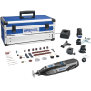 DREMEL 8240-5/65 Unealta multifunctionala cu 2 acumulatori 12V, 2Ah + 5 atasamente + 65 accesorii + Cutie aluminiu