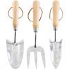 CROMWELL  3 PCE STAINLESS STEEL GARDEN SETWOODEN HANDLES
