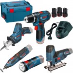 BOSCH KIT 5 scule 10.8V cu 3 acumulatori Li-Ion, 2Ah + L-BOXX (GRO)