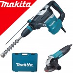 MAKITA HR4013C Ciocan rotopercutor SDS-max 1100W, 8J + GA4530 Polizor unghiular 720 W, diametru disc 115