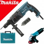 MAKITA HR2470T Ciocan rotopercutor SDS-plus 780W, 2.4J + 9558HNRG Polizor unghiular 840 W, diametru disc 125