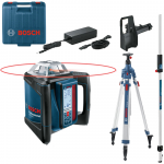 BOSCH GRL 500 HV + LR 50 Nivela laser rotativa orizontal/vertical (500 m) + Receptor/telecomanda +  BT 300 HD Trepied + GR 240 Rigla