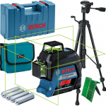 BOSCH GLL 3-80 G + BT 150 Nivela laser cu linii verzi (30 m) + Valiza + Stativ