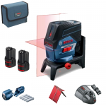 BOSCH GCL 2-50 C + RM 2 Nivela laser cu linii (20 m) cu Bluetooth Li-Ion, cu 2 acumulatori Li-Ion, 12V, 2Ah + Suport rotativ