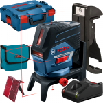 BOSCH GCL 2-50 C + RM 2 + BM 3 Nivela laser cu linii cu 1 acu 2Ah (20 m) cu Bluetooth + Suport rotativ + Suport perete + L-BOXX