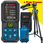 BOSCH GLM 50-27 CG Telemetru cu laser verde (50 m) + Acumulator Li-Ion, 3.7V, 1Ah + ADA DIGIT 167 Stativ pentru constructii 167 cm