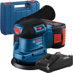 BOSCH GEX 185-LI Slefuitor excentric brushless cu 1 acumulator Li-Ion, 4Ah CoolPack + Incarcator + Valiza