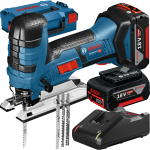 BOSCH GST 18V-LI S Ferastrau vertical cu 2 acumulatori Li-Ion, 5Ah + L-BOXX