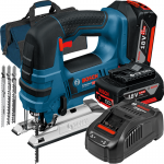 BOSCH GST 18V-LI B Ferastrau vertical Li-Ion +  SET PRO-MIX - Incarcator GAL1880CV + 2 acu 18V, 5Ah + Geanta textil mediu