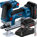 BOSCH GST 18V-155 SC Ferastrau vertical brushless cu 2 acumulatori Li-Ion, 4Ah ProCore + L-BOXX