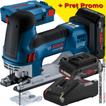 BOSCH GST 18V-155 SC Ferastrau vertical brushless cu 2 acumulatori Li-Ion, 4Ah ProCore + L-BOXX