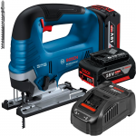 BOSCH GST 185-LI Ferastrau vertical  brushless, +  Set 2 acumulatori 5Ah CoolPack + Incarcator 8Ah