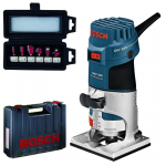 BOSCH GKF 600 Masina de frezat muchii 600 W +  Set 6 freze cu tija de 8 mm TIVOLY