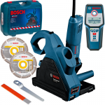 BOSCH GNF 35 CA Masina de frezat caneluri in zidarie 1400 W + GMS 120 Detector de metale + 2 Discuri diamantate 150 mm universale