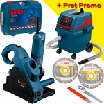 BOSCH GNF 35 CA Masina de frezat caneluri in zidarie 1400 W + GAS 25 L SFC Aspirator + 2 Discuri diamantate 150 mm universale