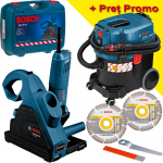 BOSCH GNF 35 CA Masina de frezat caneluri in zidarie 1400 W + GAS 35 L SFC Aspirator universal + 2 Discuri diamantate 150 mm universale