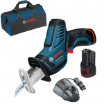 BOSCH GSA 12V-14 Ferastrau sabie cu 2 acumulatori Li-Ion, 2Ah + Geanta textil