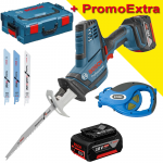 BOSCH GSA 18 V-LI C Ferastrau sabie Li-Ion, cu 2 acumulatori Li-Ion, 4Ah + L-BOXX +  Ruleta 50 m UNIOR