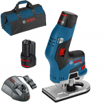 BOSCH GKF 12V-8 Masina de frezat muchii cu 2 acumulatori Li-Ion, 2Ah + Geanta textil