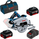 BOSCH GKS 18V-68 C Ferastrau circular brushless BITURBO, cu 2 acumulatori Li-Ion, 5Ah + Incarcator + Geanta textil mediu