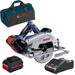 BOSCH GKS 18V-68 C Ferastrau circular brushless BITURBO, cu 2 acumulatori Li-Ion, 8Ah + Incarcator + Geanta textil mediu