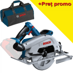 BOSCH GKS 18V-68 C (SOLO) Ferastrau circular brushless BITURBO, Li-Ion + Geanta textil mediu, fara acumulator in set