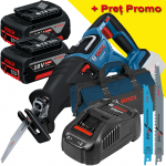 BOSCH GSA 185-LI Ferastrau sabie brushless, Li-Ion + 2 acumulatori 5Ah CoolPack + Incarcator 8Ah + Geanta textil mediu