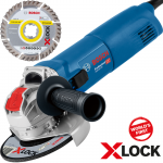 BOSCH GWX 14-125 Polizor unghiular 1400 W, diametru disc 125 cu X-LOCK + Disc diamantat