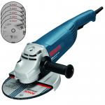 BOSCH GWS 24-230 JH Polizor unghiular 2400 W, diametru disc 230 +  5 discuri Best for Inox Rapido 230x1.9