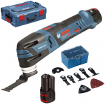 BOSCH GOP 12V-28 Multicutter cu 2 acumulatori, Li-Ion, 2.5Ah + Accesorii + L-BOXX