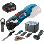 BOSCH GOP 18V-28 (SOLO) Multicutter brushless, Li-Ion (Fara incarcator in set) +  Acumulator 5Ah + Set 5 accesorii placi ceramice (DIY) STARLOCK